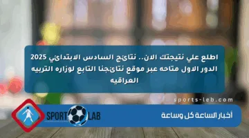 اطلع على نتيجتك الآن.. نتائج السادس الابتدائي 2025 الدور الأول متاحة عبر موقع نتائجنا التابع لوزارة التربية العراقية